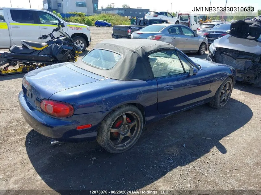 2003 Mazda Mx-5 Miata VIN: JM1NB353830310633 Lot: 12073075