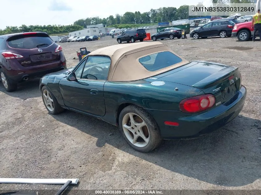 2003 Mazda Mx-5 Miata Cloth/Ls/Se/Shinsen VIN: JM1NB353830312849 Lot: 40038389