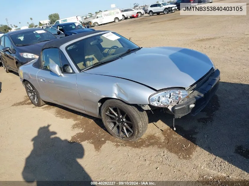 2004 Mazda Mx-5 Miata Ls VIN: JM1NB353840403105 Lot: 40292227