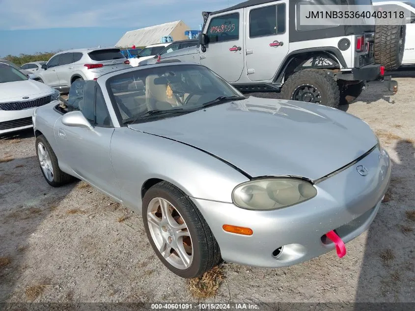 2004 Mazda Mx-5 Miata Ls VIN: JM1NB353640403118 Lot: 40601091