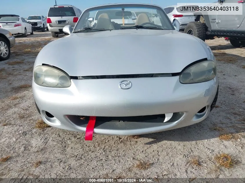 2004 Mazda Mx-5 Miata Ls VIN: JM1NB353640403118 Lot: 40601091