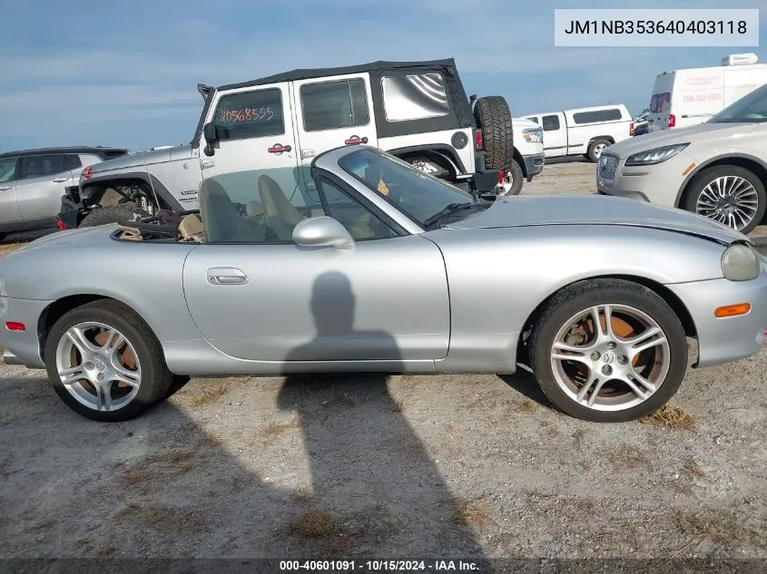 2004 Mazda Mx-5 Miata Ls VIN: JM1NB353640403118 Lot: 40601091