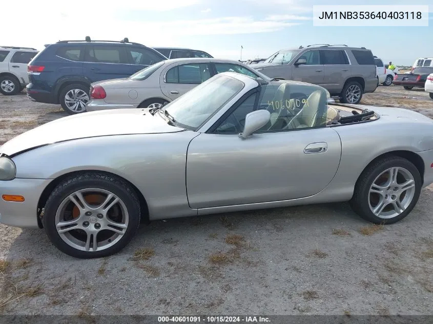 2004 Mazda Mx-5 Miata Ls VIN: JM1NB353640403118 Lot: 40601091