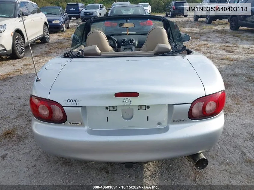 2004 Mazda Mx-5 Miata Ls VIN: JM1NB353640403118 Lot: 40601091