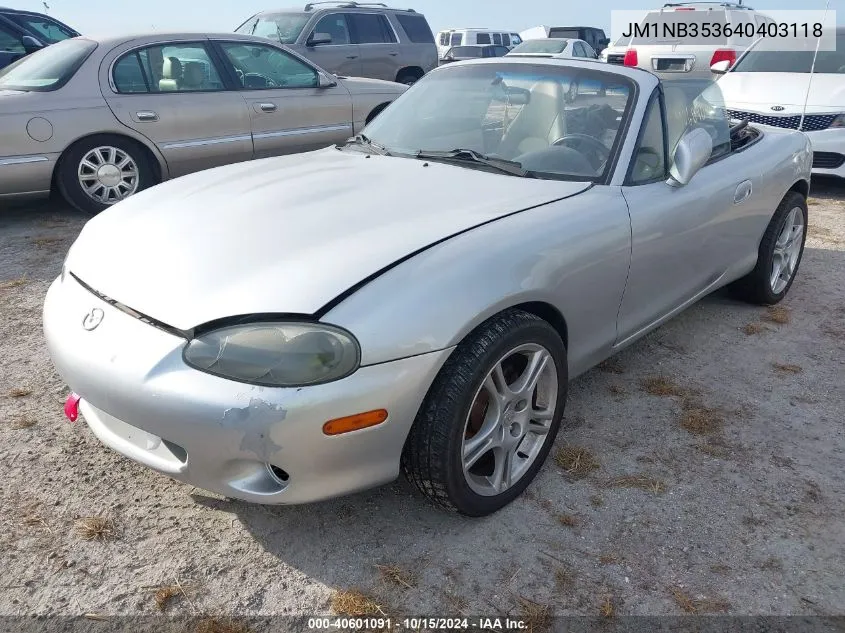 2004 Mazda Mx-5 Miata Ls VIN: JM1NB353640403118 Lot: 40601091