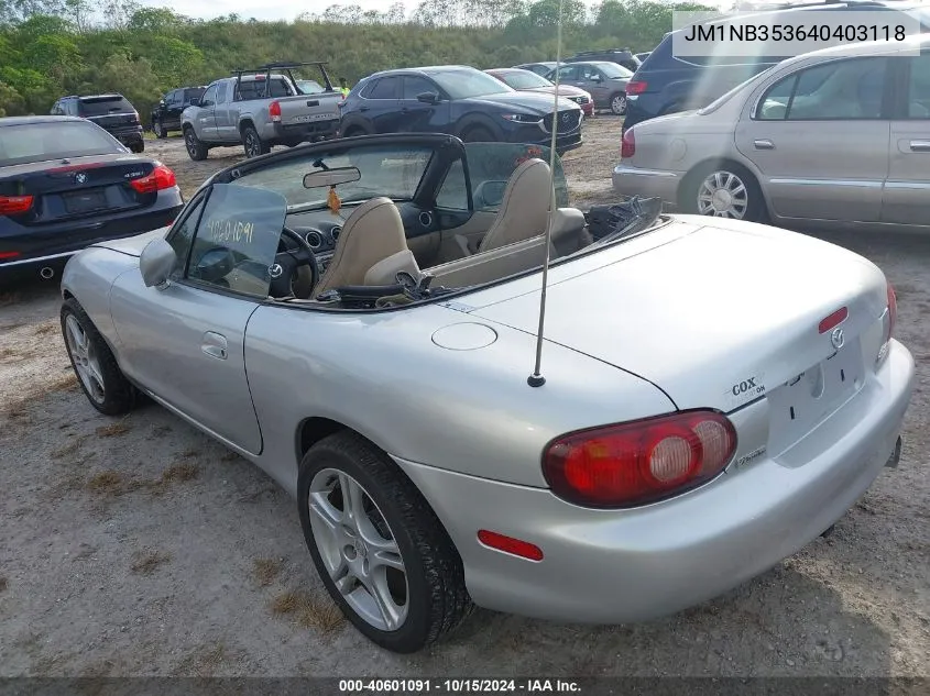 2004 Mazda Mx-5 Miata Ls VIN: JM1NB353640403118 Lot: 40601091