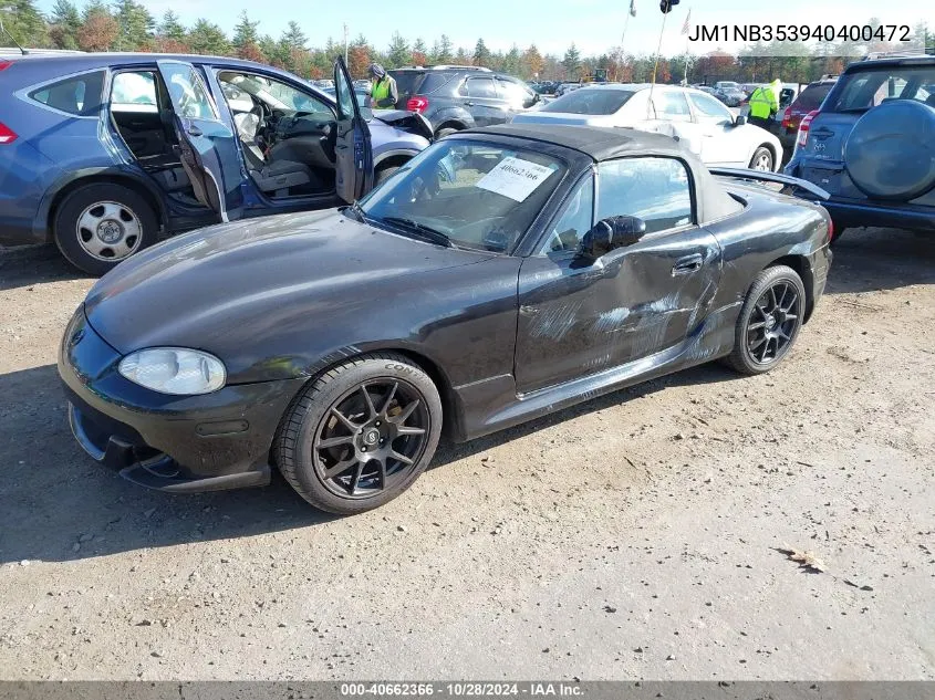 2004 Mazda Mx-5 Miata Cloth VIN: JM1NB353940400472 Lot: 40662366