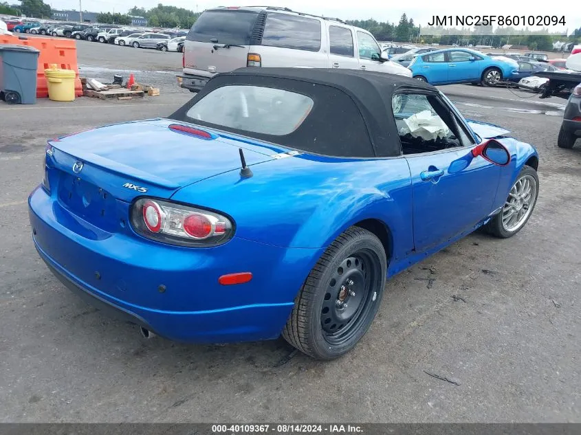 2006 Mazda Mx-5 Grand Touring VIN: JM1NC25F860102094 Lot: 40109367