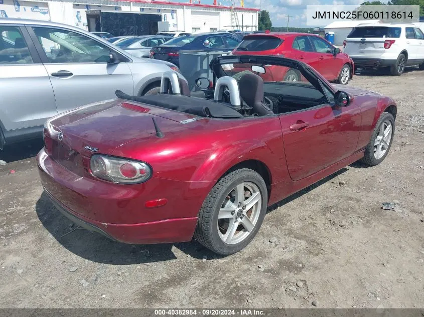 2006 Mazda Mx-5 Touring VIN: JM1NC25F060118614 Lot: 40382984