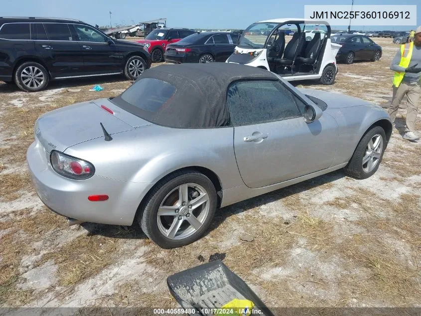 2006 Mazda Mx-5 VIN: JM1NC25F360106912 Lot: 40559480