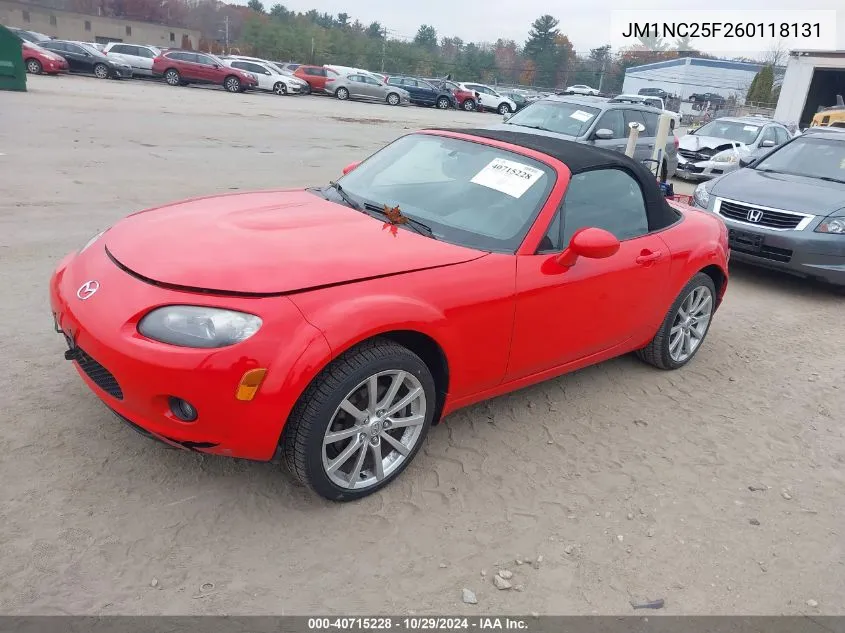 2006 Mazda Mx-5 Grand Touring VIN: JM1NC25F260118131 Lot: 40715228