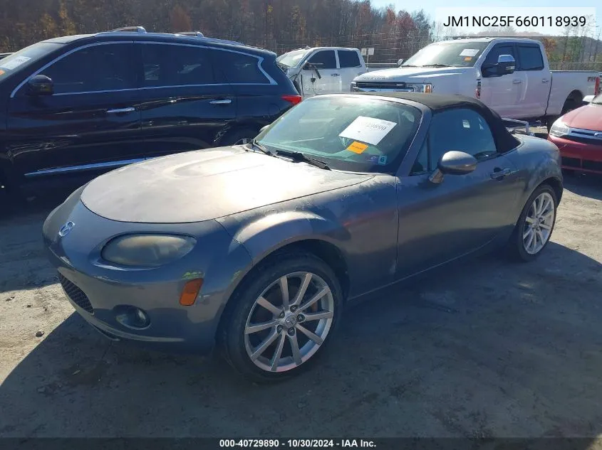 2006 Mazda Mx-5 Sport VIN: JM1NC25F660118939 Lot: 40729890