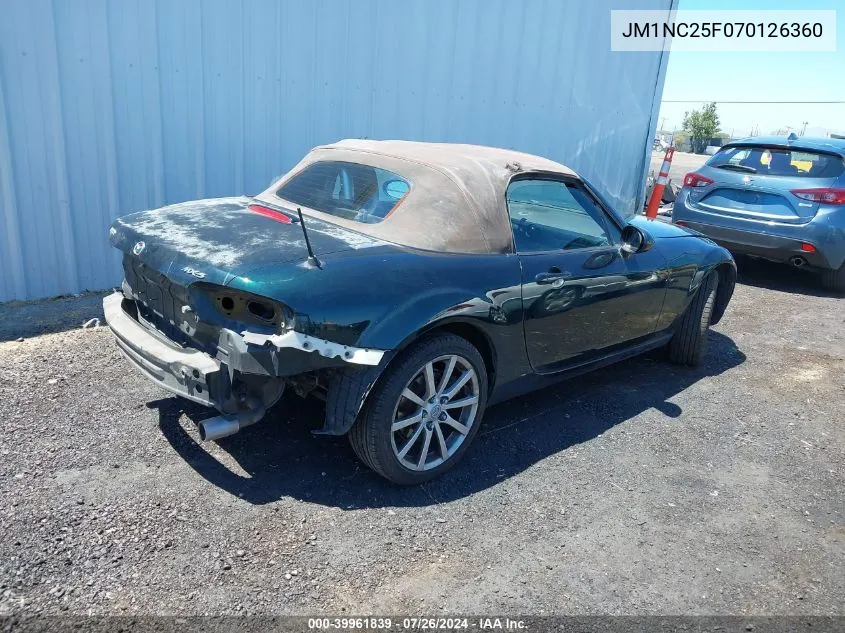 2007 Mazda Mx-5 Grand Touring VIN: JM1NC25F070126360 Lot: 39961839