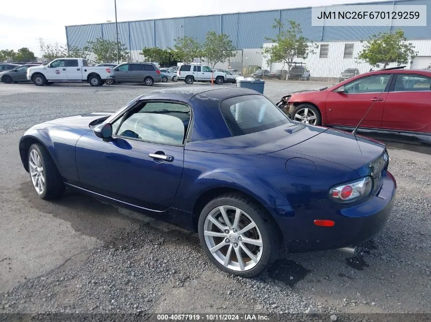 2007 Mazda Mx-5 Miata VIN: JM1NC26F670129259 Lot: 40577919