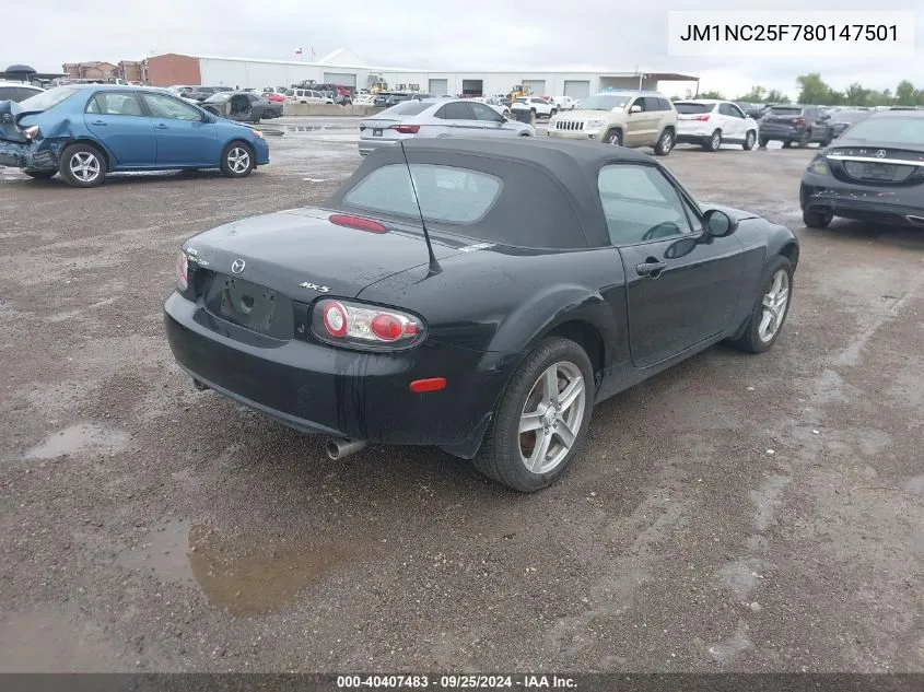 2008 Mazda Mx-5 Miata VIN: JM1NC25F780147501 Lot: 40407483