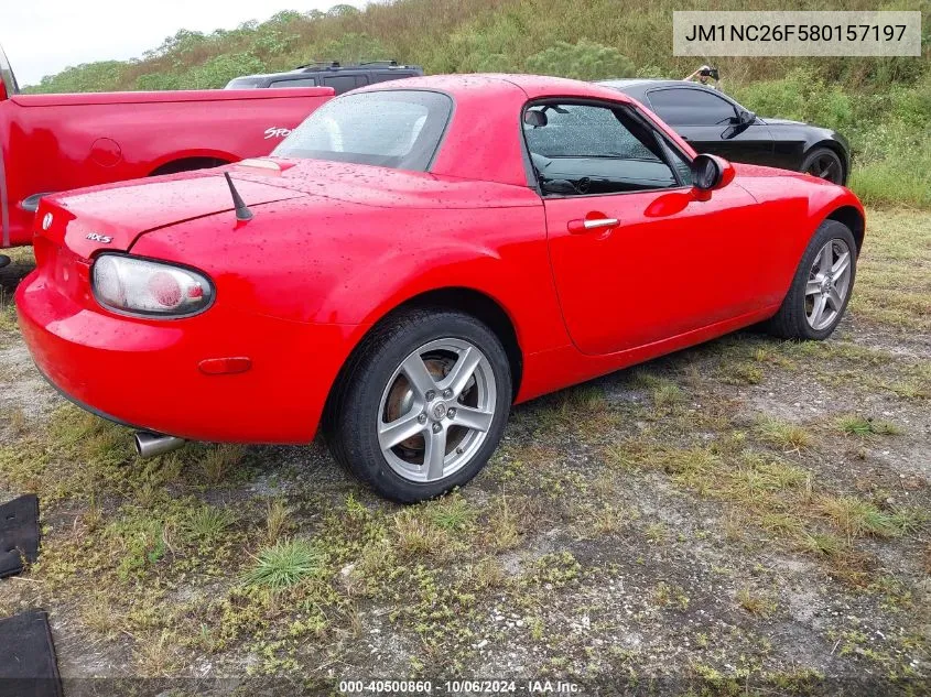 2008 Mazda Mx-5 Miata VIN: JM1NC26F580157197 Lot: 40500860