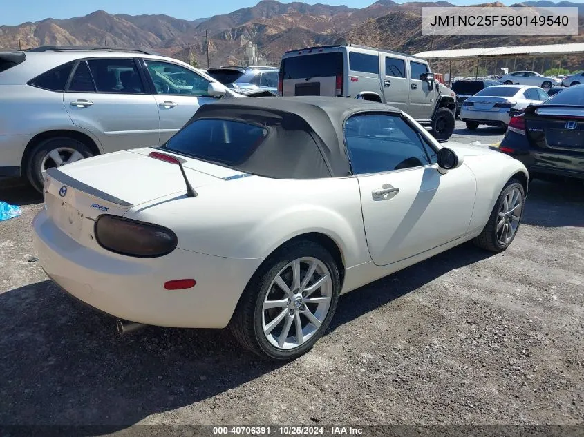 2008 Mazda Mx-5 Grand Touring VIN: JM1NC25F580149540 Lot: 40706391