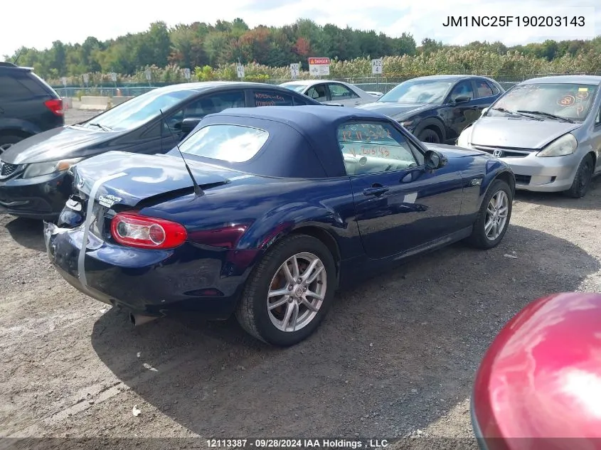 2009 Mazda Miata VIN: JM1NC25F190203143 Lot: 12113387