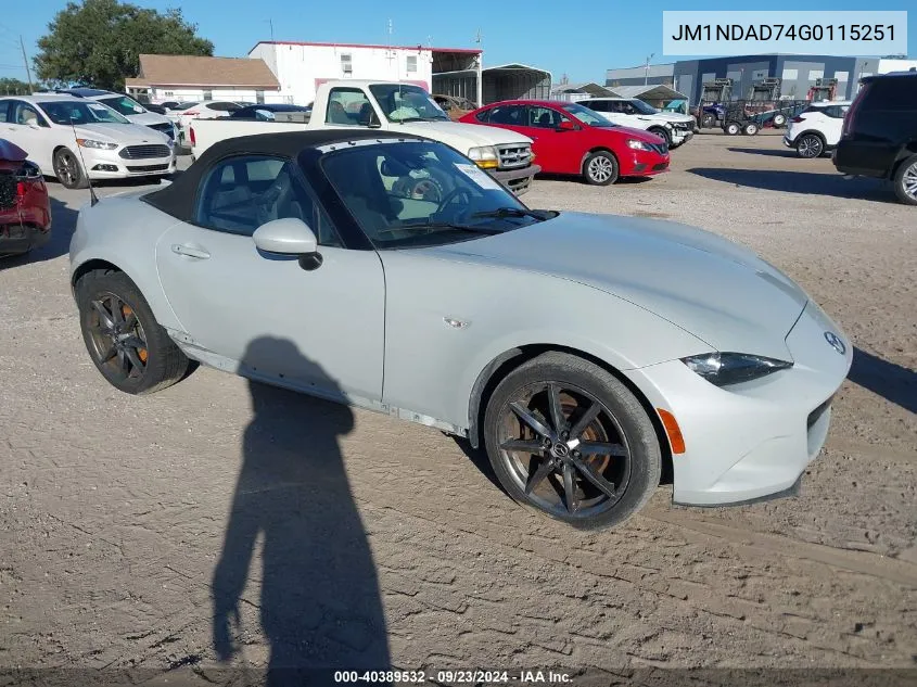 2016 Mazda Mx-5 Miata Grand Touring VIN: JM1NDAD74G0115251 Lot: 40389532