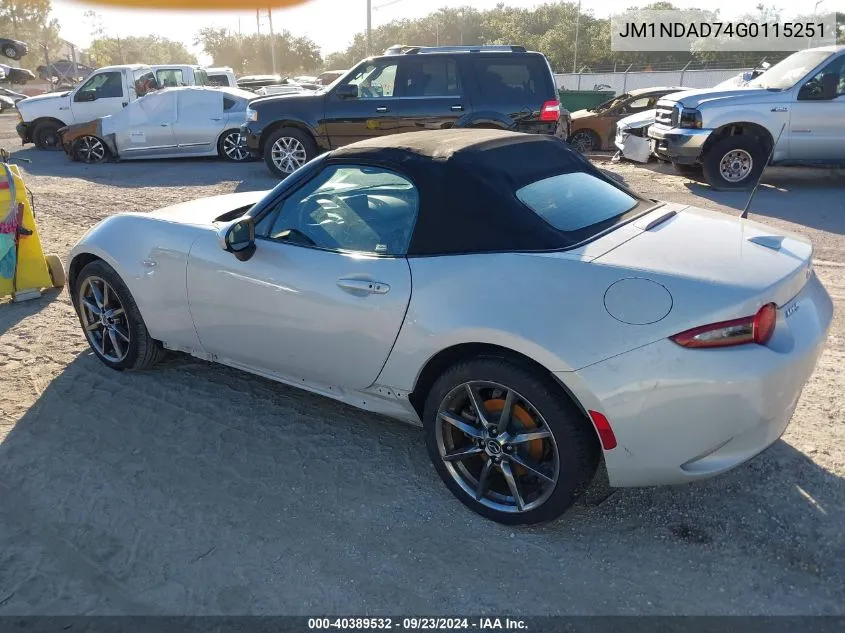 2016 Mazda Mx-5 Miata Grand Touring VIN: JM1NDAD74G0115251 Lot: 40389532