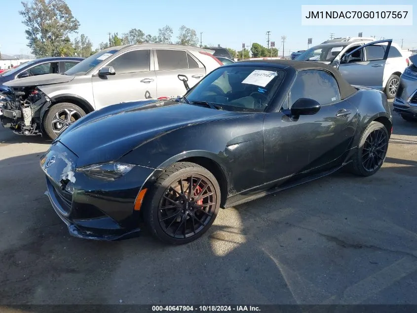 2016 Mazda Mx-5 Miata Club VIN: JM1NDAC70G0107567 Lot: 40647904