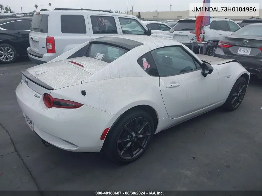 2017 Mazda Mx-5 Miata Rf Club VIN: JM1NDAL73H0104986 Lot: 40180687