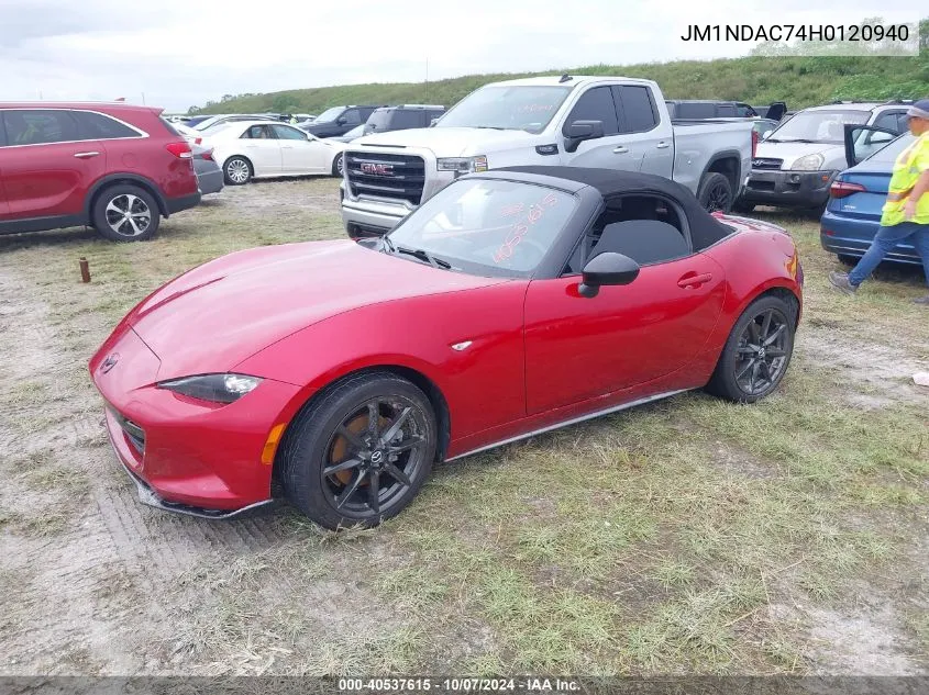 2017 Mazda Mx-5 Miata Club VIN: JM1NDAC74H0120940 Lot: 40537615