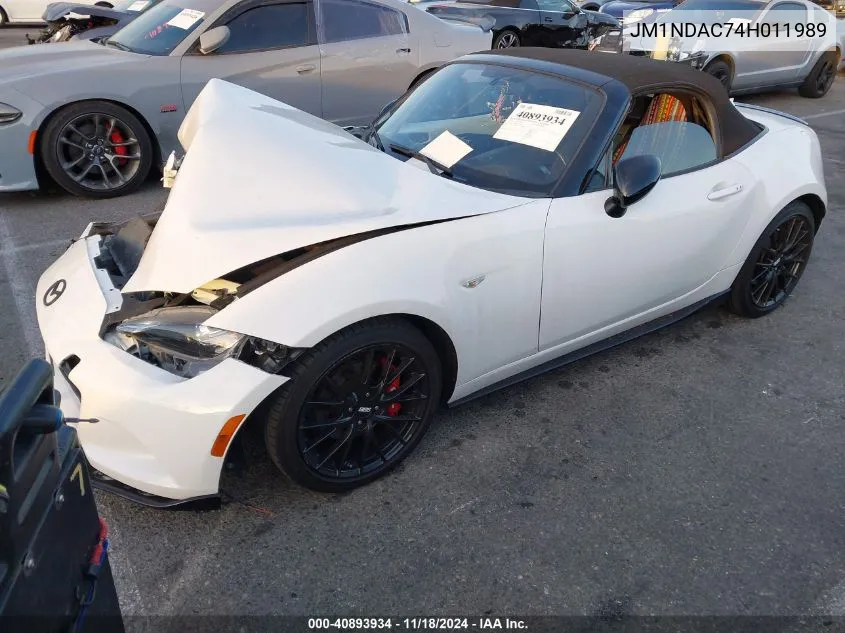 2017 Mazda Mx-5 Miata Club VIN: JM1NDAC74H011989 Lot: 40893934