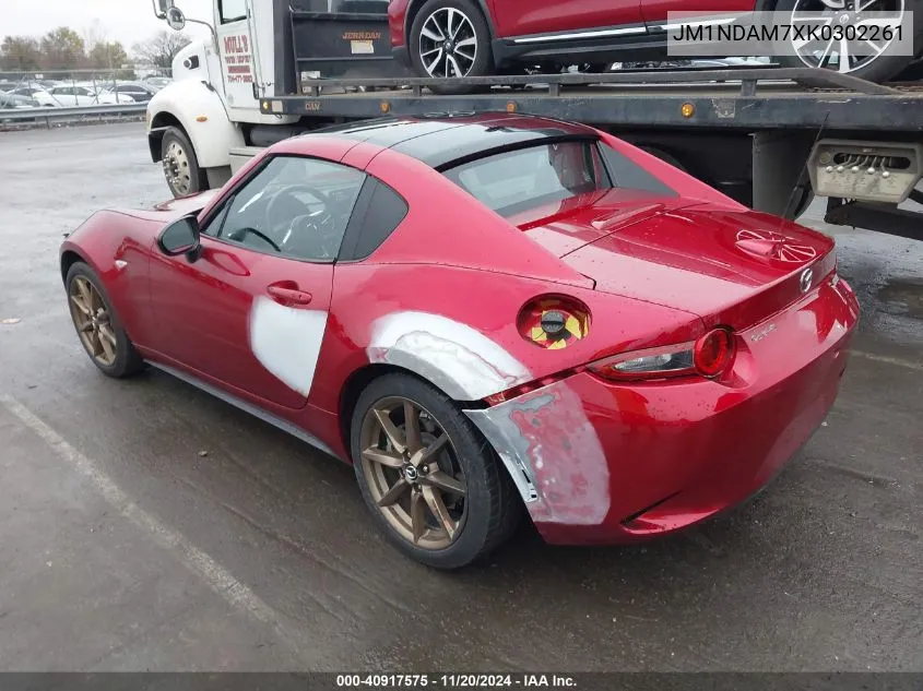 2019 Mazda Mx-5 Miata Rf Grand Touring VIN: JM1NDAM7XK0302261 Lot: 40917575