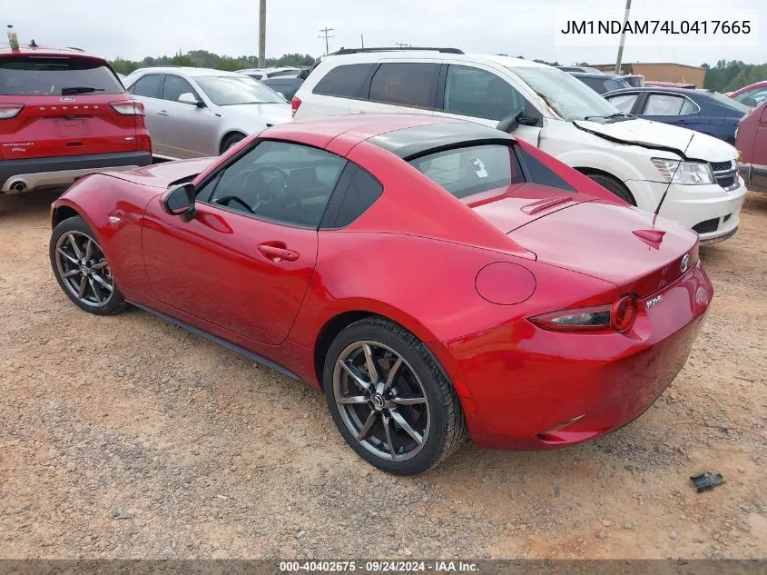 2020 Mazda Mx-5 Miata Rf Grand Touring VIN: JM1NDAM74L0417665 Lot: 40402675