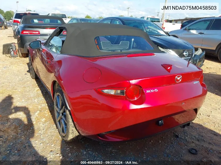 2021 Mazda Mx-5 Miata Grand Touring VIN: JM1NDAD75M0458503 Lot: 40448863