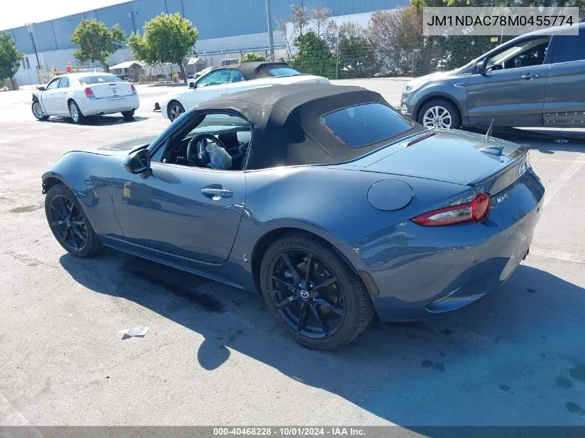 2021 Mazda Mx-5 Miata Club VIN: JM1NDAC78M0455774 Lot: 40468228