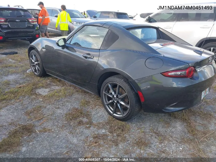 2021 Mazda Mx-5 Miata Rf Grand Touring VIN: JM1NDAM74M0451493 Lot: 40505307