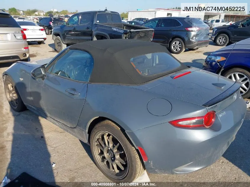 2021 Mazda Mx-5 Miata Club VIN: JM1NDAC74M0452225 Lot: 40508801