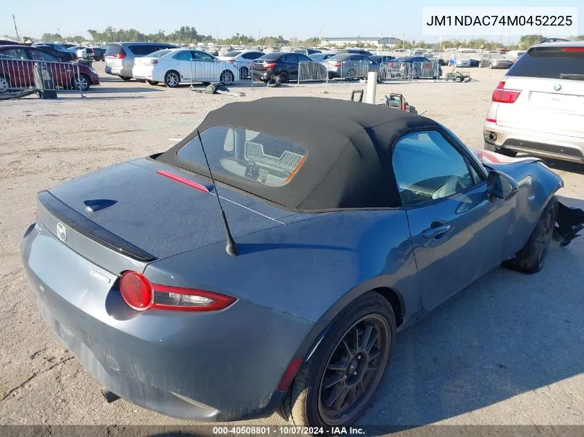 2021 Mazda Mx-5 Miata Club VIN: JM1NDAC74M0452225 Lot: 40508801