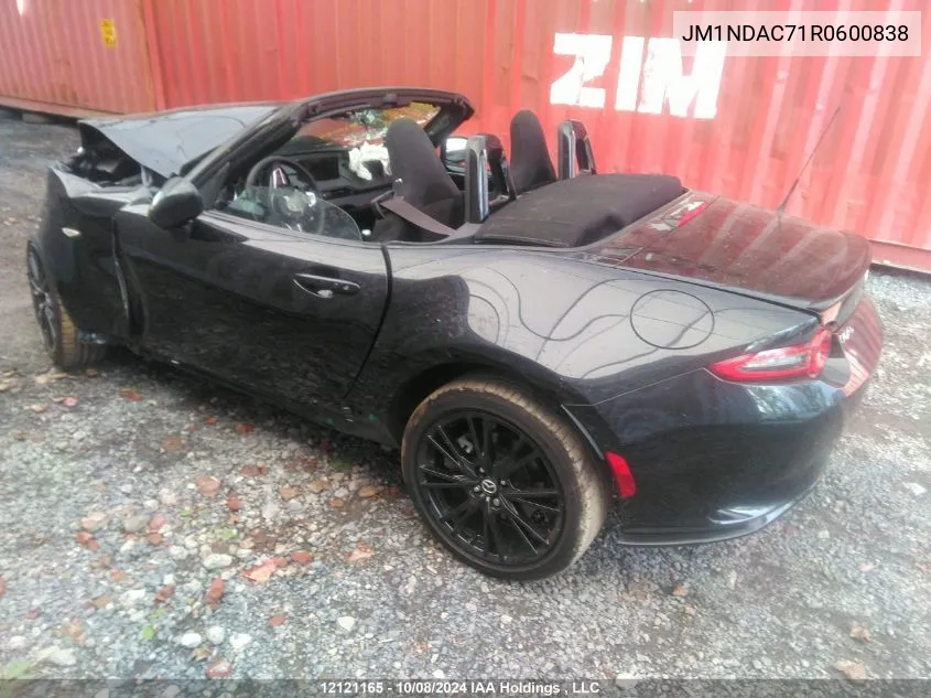 2024 Mazda Mx-5 VIN: JM1NDAC71R0600838 Lot: 12121165