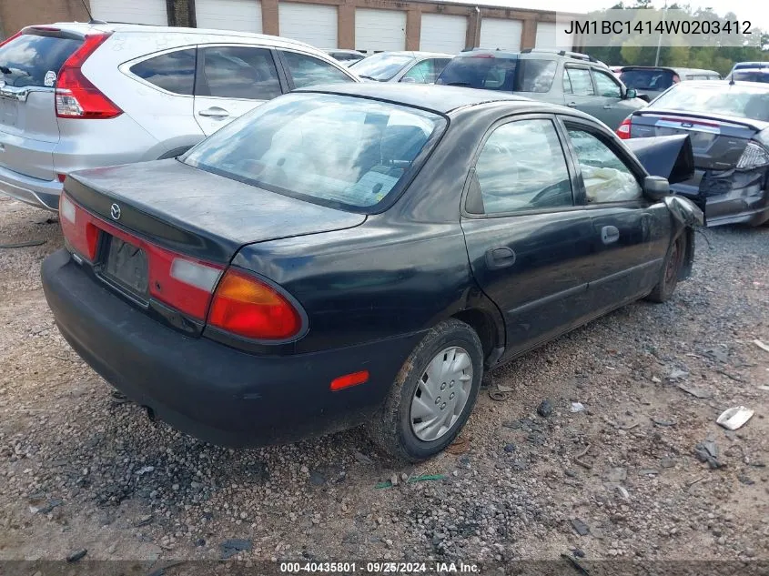 1998 Mazda Protege Dx/Lx VIN: JM1BC1414W0203412 Lot: 40435801