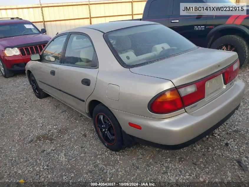 1998 Mazda Protege Dx/Lx/Es VIN: JM1BC141XW0232915 Lot: 40543857