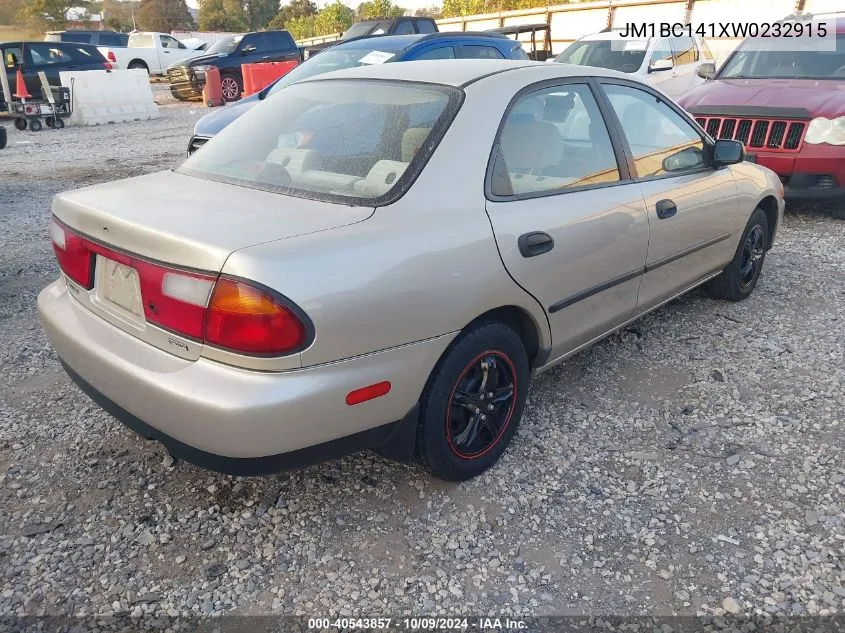 1998 Mazda Protege Dx/Lx/Es VIN: JM1BC141XW0232915 Lot: 40543857