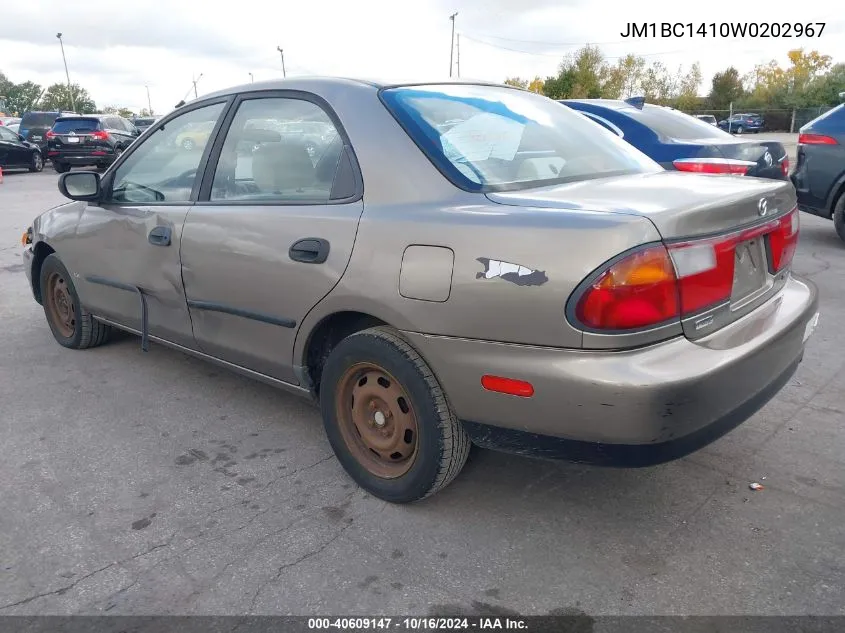 1998 Mazda Protege Dx/Lx VIN: JM1BC1410W0202967 Lot: 40609147