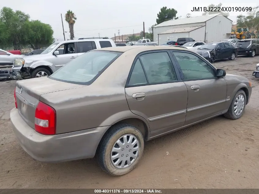 1999 Mazda Protege Dx/Lx VIN: JM1BJ2224X0190699 Lot: 40311376