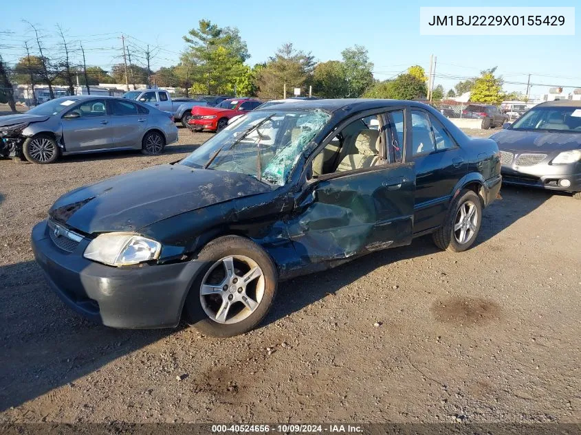 1999 Mazda Protege VIN: JM1BJ2229X0155429 Lot: 40524656