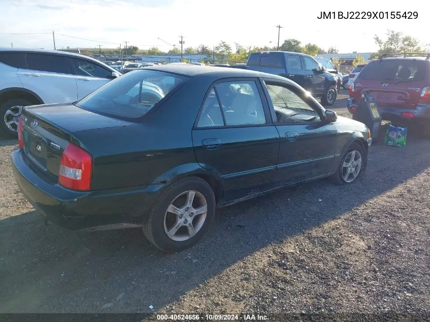 1999 Mazda Protege VIN: JM1BJ2229X0155429 Lot: 40524656