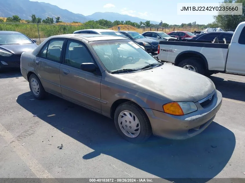 2000 Mazda Protege Dx/Lx VIN: JM1BJ2242Y0235660 Lot: 40183872