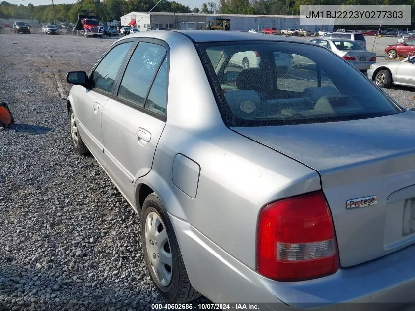 2000 Mazda Protege Dx/Lx VIN: JM1BJ2223Y0277303 Lot: 40502685