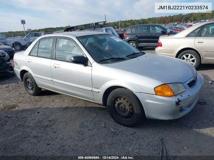 2000 Mazda Protege Dx/Lx VIN: JM1BJ2221Y0233574 Lot: 40568660