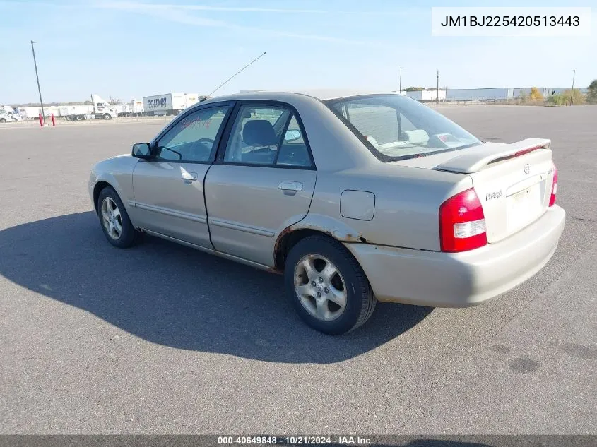 2002 Mazda Protege Dx/Es/Lx VIN: JM1BJ225420513443 Lot: 40649848