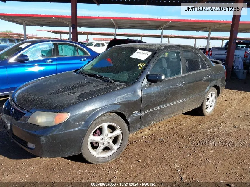 2002 Mazda Protege Dx/Lx/Es VIN: JM1BJ226220512557 Lot: 40657053