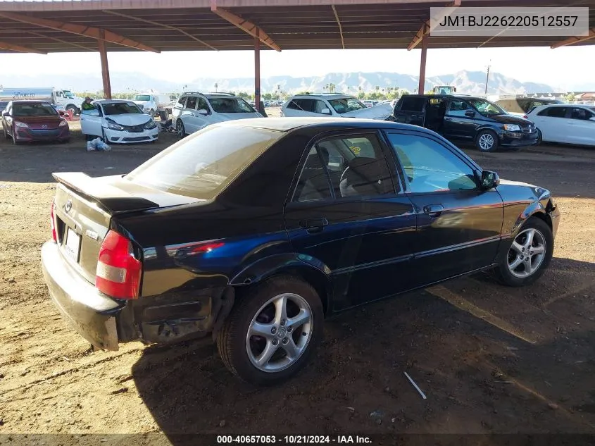 2002 Mazda Protege Dx/Lx/Es VIN: JM1BJ226220512557 Lot: 40657053