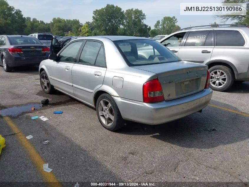 2003 Mazda Protege Dx/Lx/Es VIN: JM1BJ225130190986 Lot: 40331944